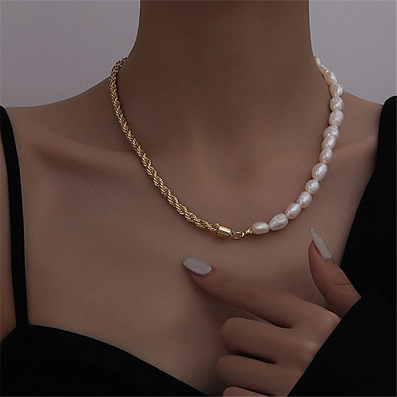 珍珠鍊條鎖骨鍊