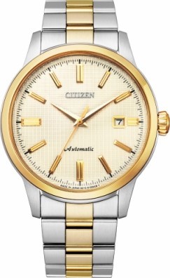 Citizen 星辰錶 經典 金色經典紳士格紋機械錶  NK0004-94P  錶徑40.7MM