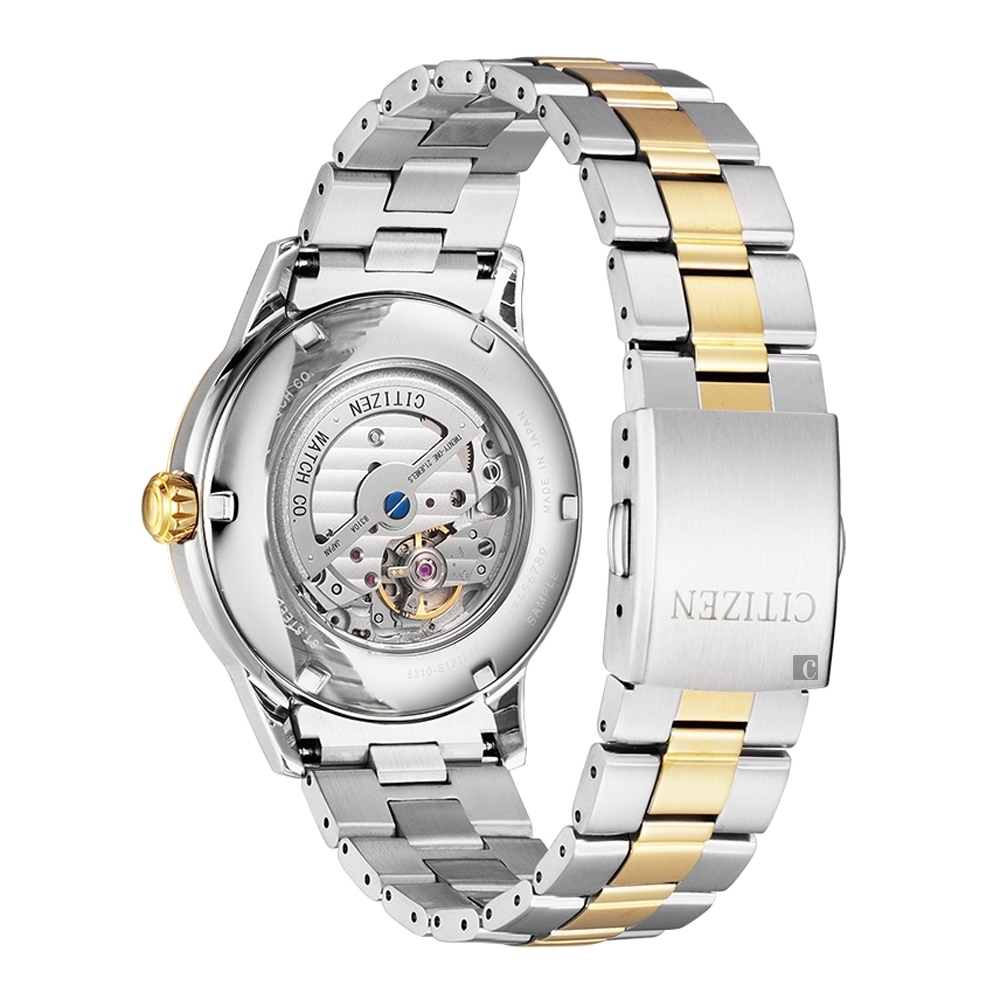 Citizen 星辰錶 經典 金色經典紳士格紋機械錶  NK0004-94P  錶徑40.7MM