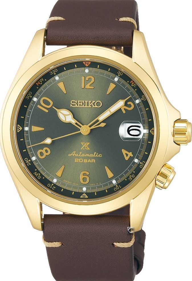 萬年鐘錶 - SEIKO PROSPEX Land 山系  Alpinist  綠面復古金機械潛水錶 SPB210J1 /   6R35-00E0U 錶徑39.5MM
