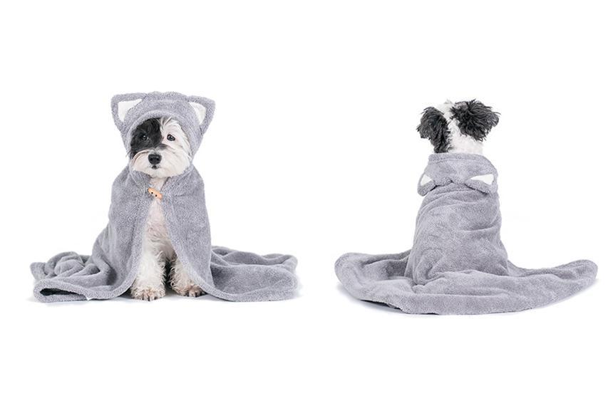 動物兜帽｜寵物毛巾｜炭灰貓 - Duit