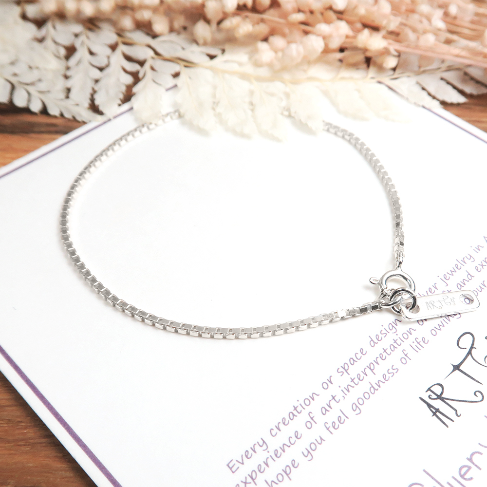 極細版威尼斯腳鍊 銀白款(1.3mm細鍊) 925純銀刻字腳鍊