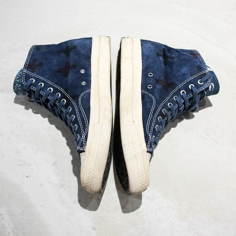 【車庫服飾】visvim 2012 Blue Skagway Amdo 二手 十字老布高筒帆布鞋