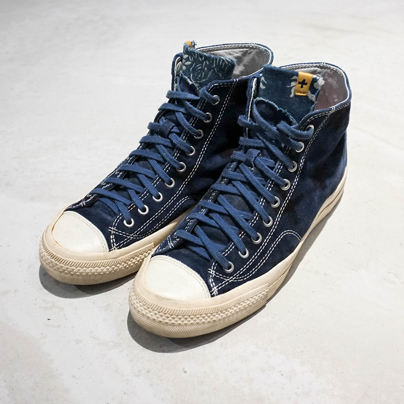 【車庫服飾】visvim 2012 Blue Skagway Amdo 二手 十字老布高筒帆布鞋