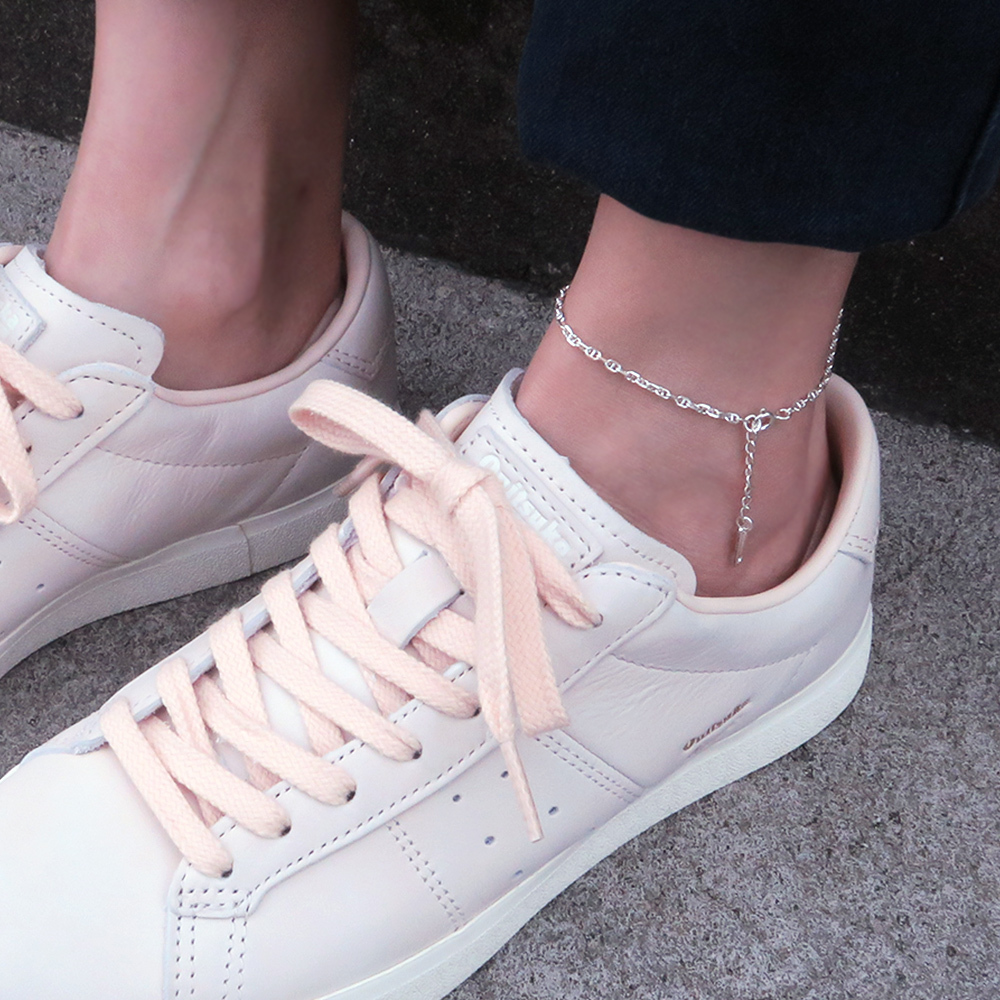 稜角海錨腳鍊(2.4mm細鍊) 925純銀刻字腳鍊