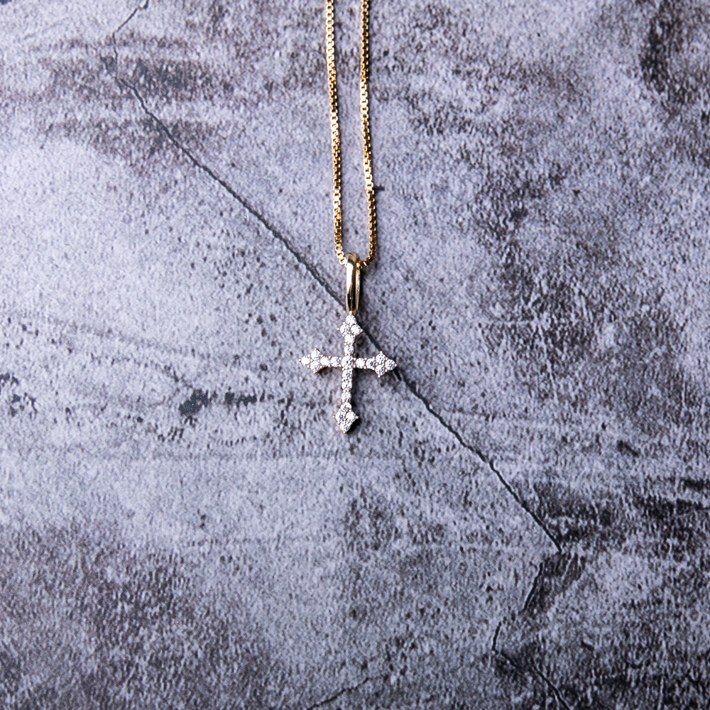 Micro celtic cross necklace