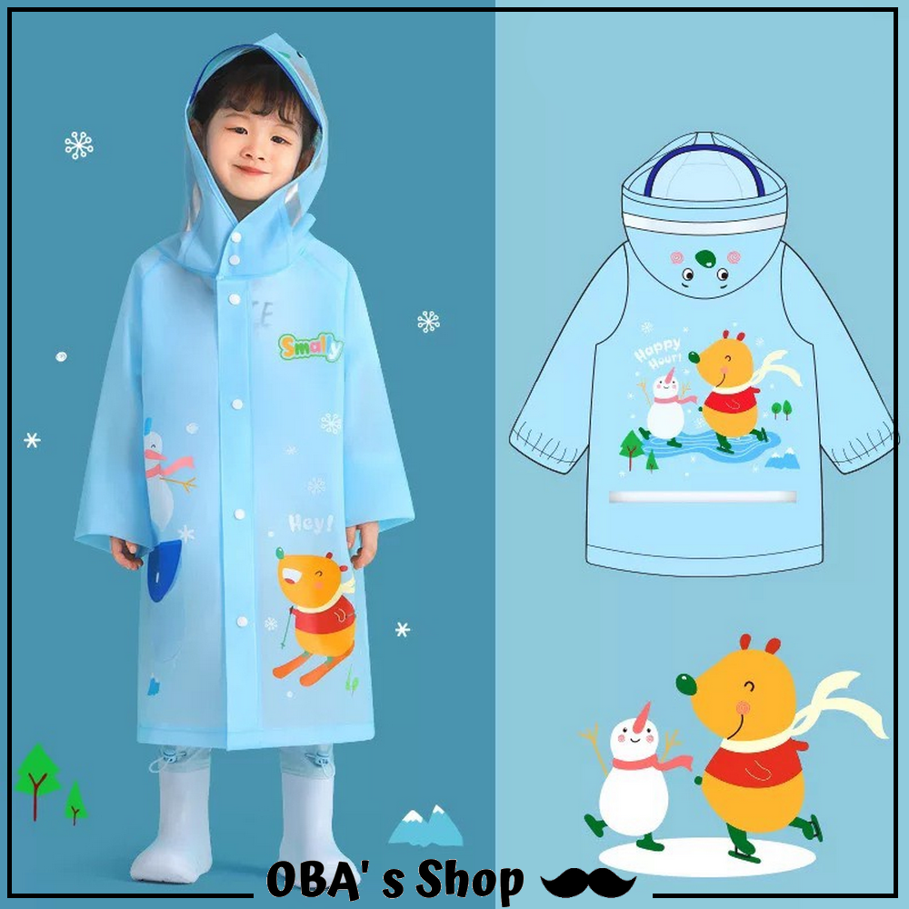 【限量】淺藍小黃熊-兒童雨衣(90-140)