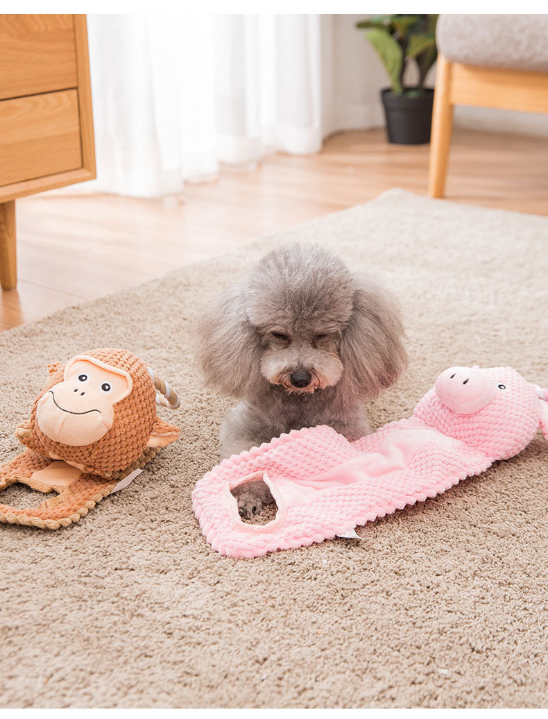 狗狗超长款 互动互拉发声磨牙菠萝绒玩具