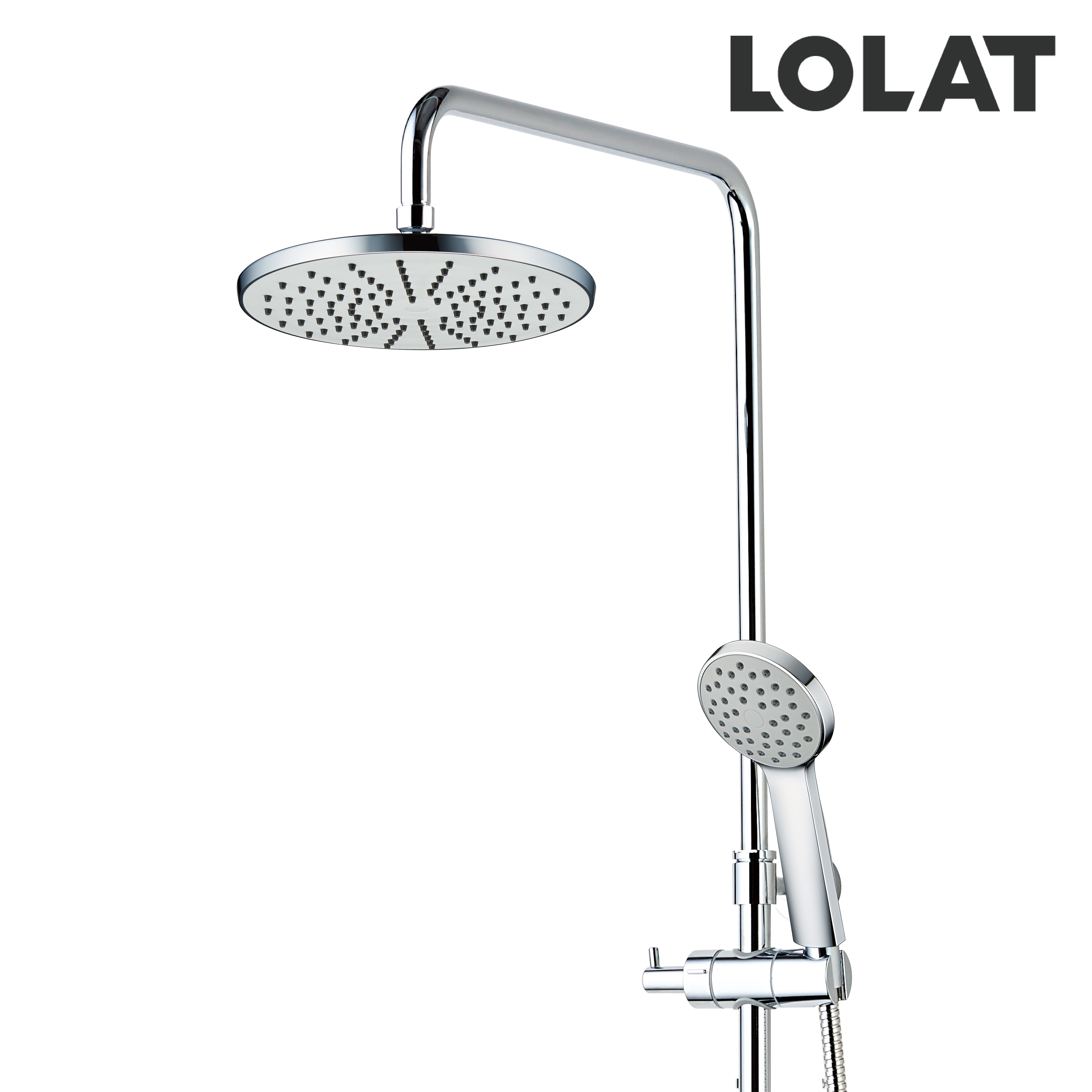 LOLAT恆溫大淋浴花灑水龍頭組-鉻色STN1763K