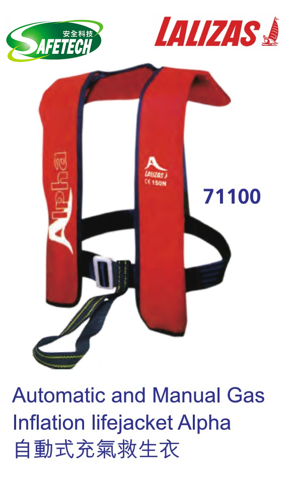 Lalizas 71100 Automatic and Manual Gas Inflation Lifejacket Alpha