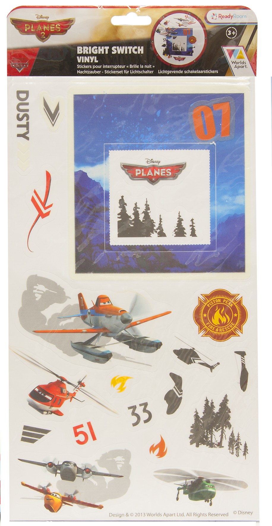 ReadyRoom 迪士尼飛機夜光燈掣貼紙