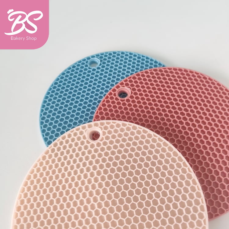 【Anti Slip Silicone Mat 3 pcs】Heat Resistance Multifunction Honeycomb Round Mat