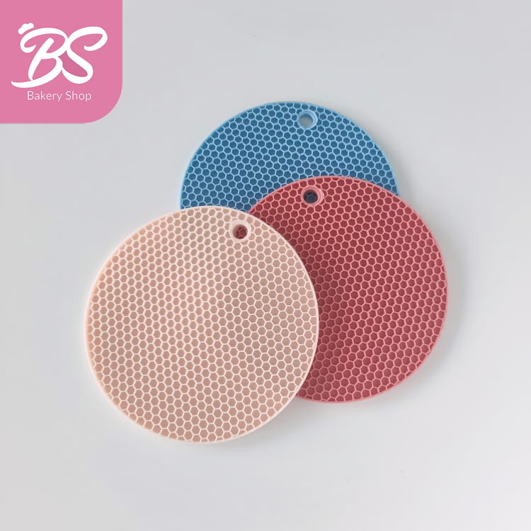 【Anti Slip Silicone Mat 3 pcs】Heat Resistance Multifunction Honeycomb Round Mat
