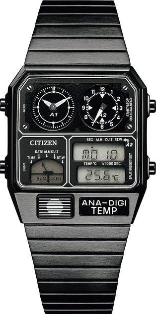 萬年鐘錶 - Citizen 星辰  80年代 CitizenANA-DIGI TEMP 古典電子錶 JG2105-93E 錶徑31.5MM