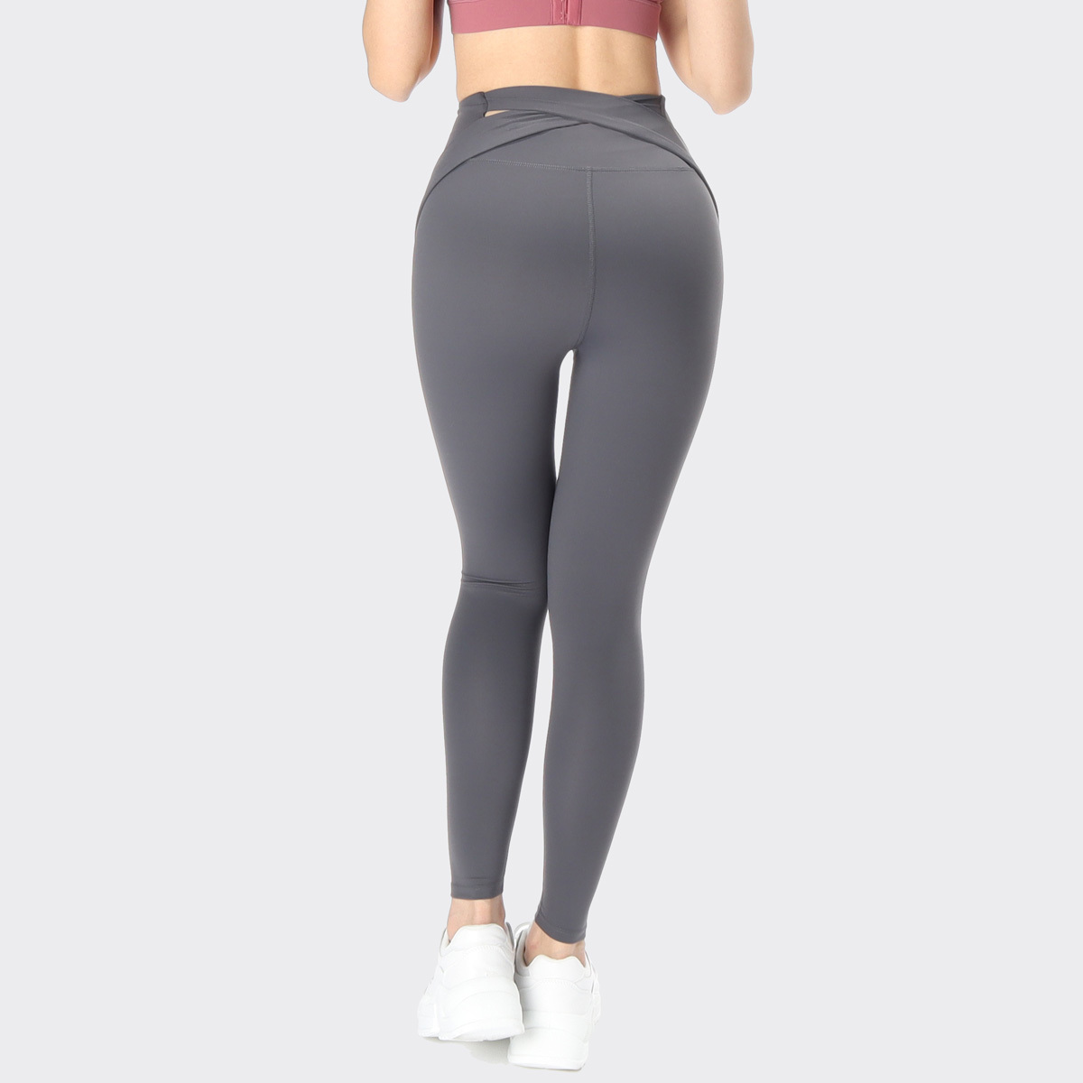 高腰後蝴蝶交叉翹臀九分瑜珈/運動/緊身機能褲*