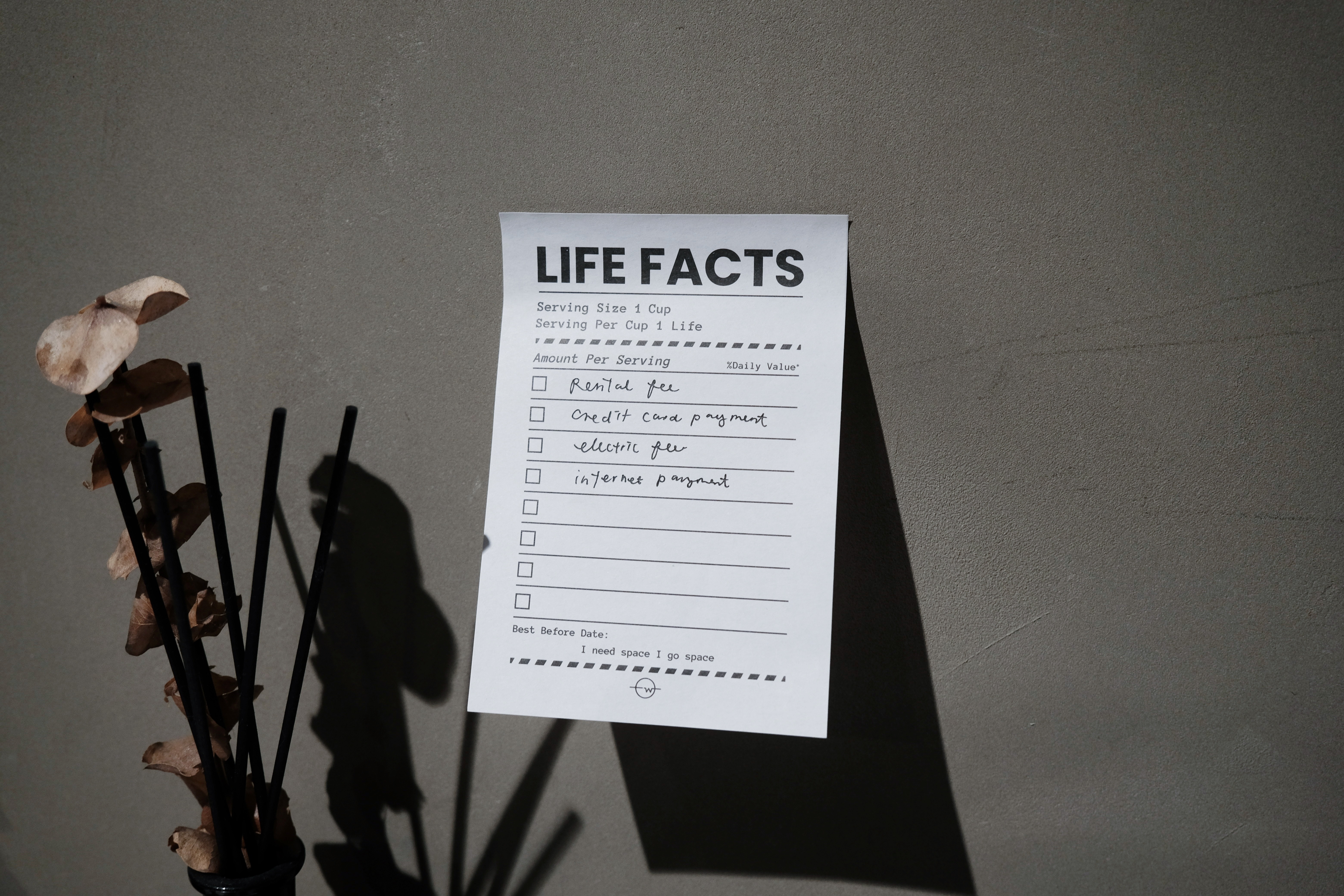 LIFE FACTS 人生好難 MEMO PAD 連純黑0.5MM原子筆