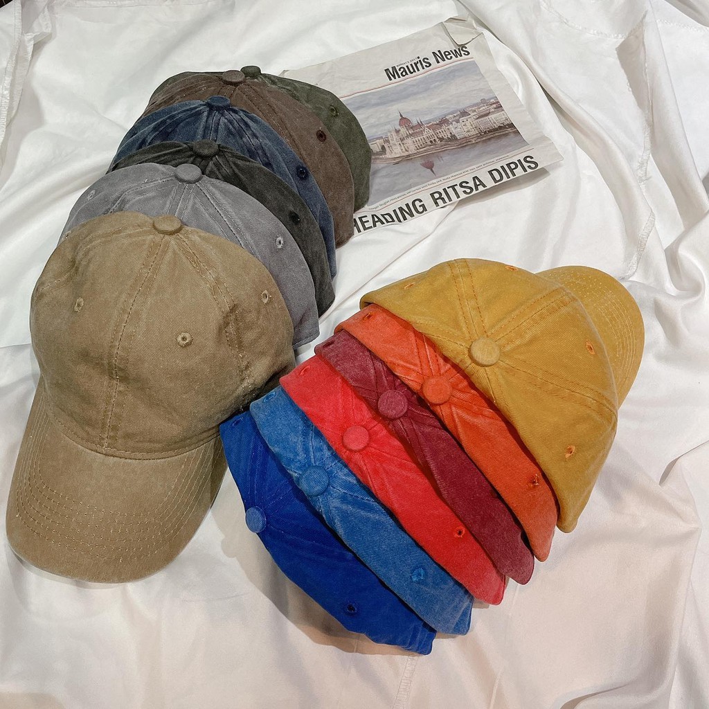 素面 復古 水洗 老帽 12色 現貨