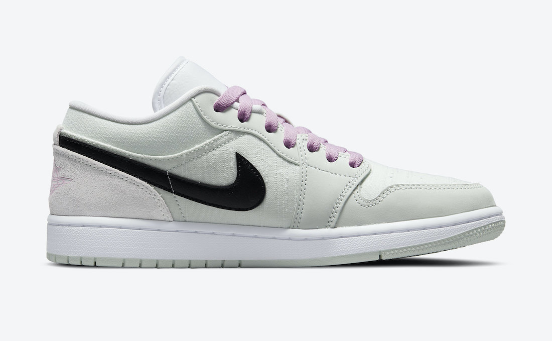 Air Jordan 1 Low SE “Barely Green” With Pink Laces 灰綠女