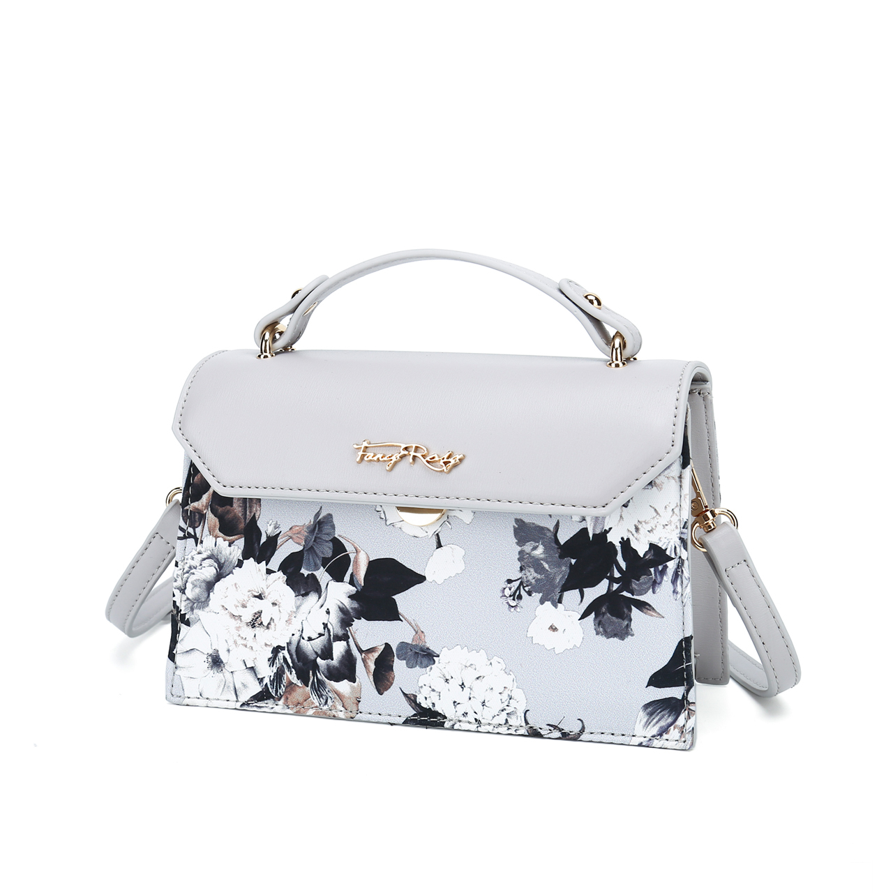Rosy Romance Vintage Floral Print Shoulder Bag