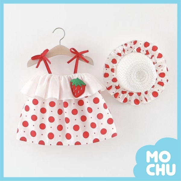 紅紅草莓細肩帶連身裙