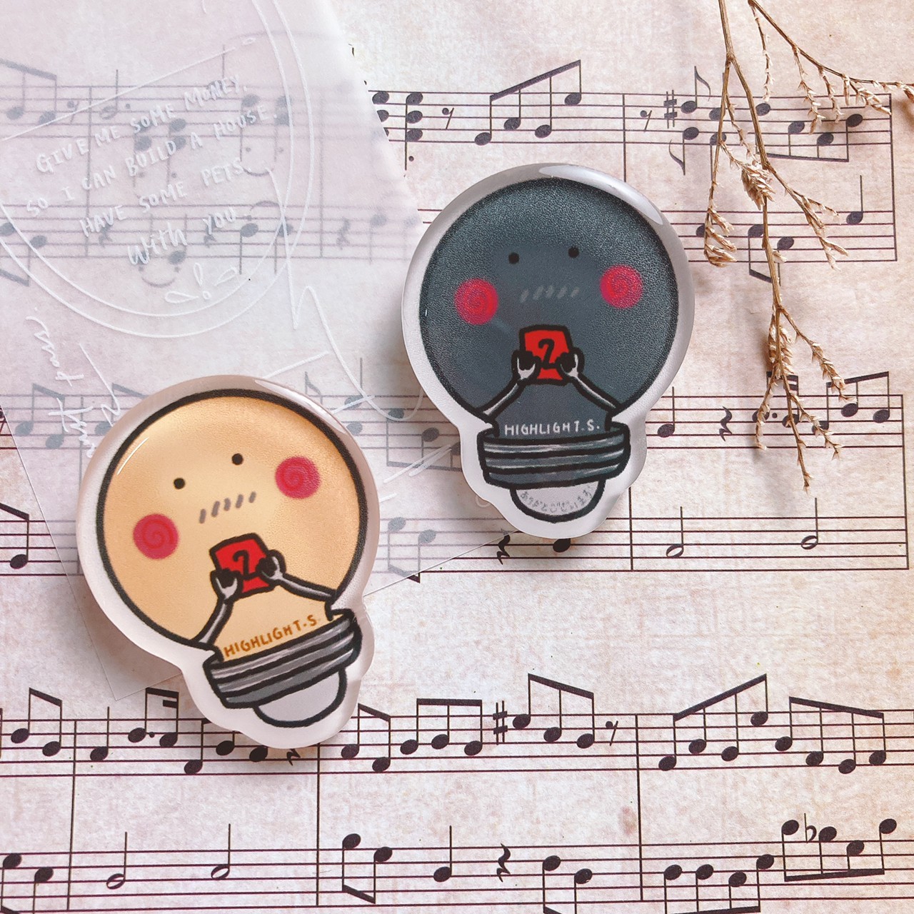 嗨賴限定｜兩周年紀念小燈泡 夾子/別針