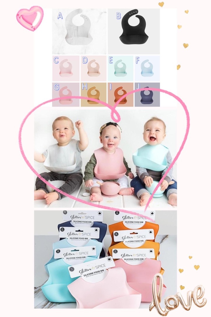 加拿大🇨🇦Glitter&Spice嬰兒矽膠食物圍兜❤️