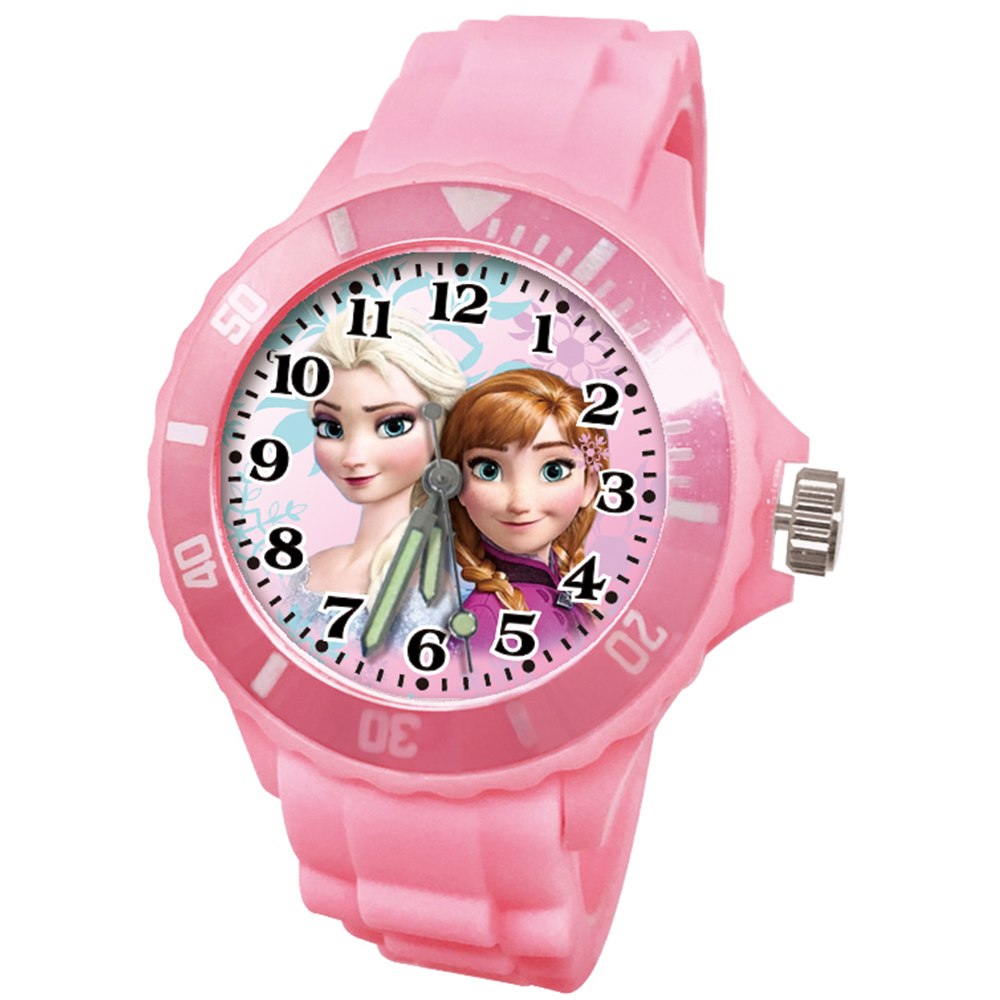 【迪士尼】冰雪奇緣運動彩帶錶 (粉紅色)