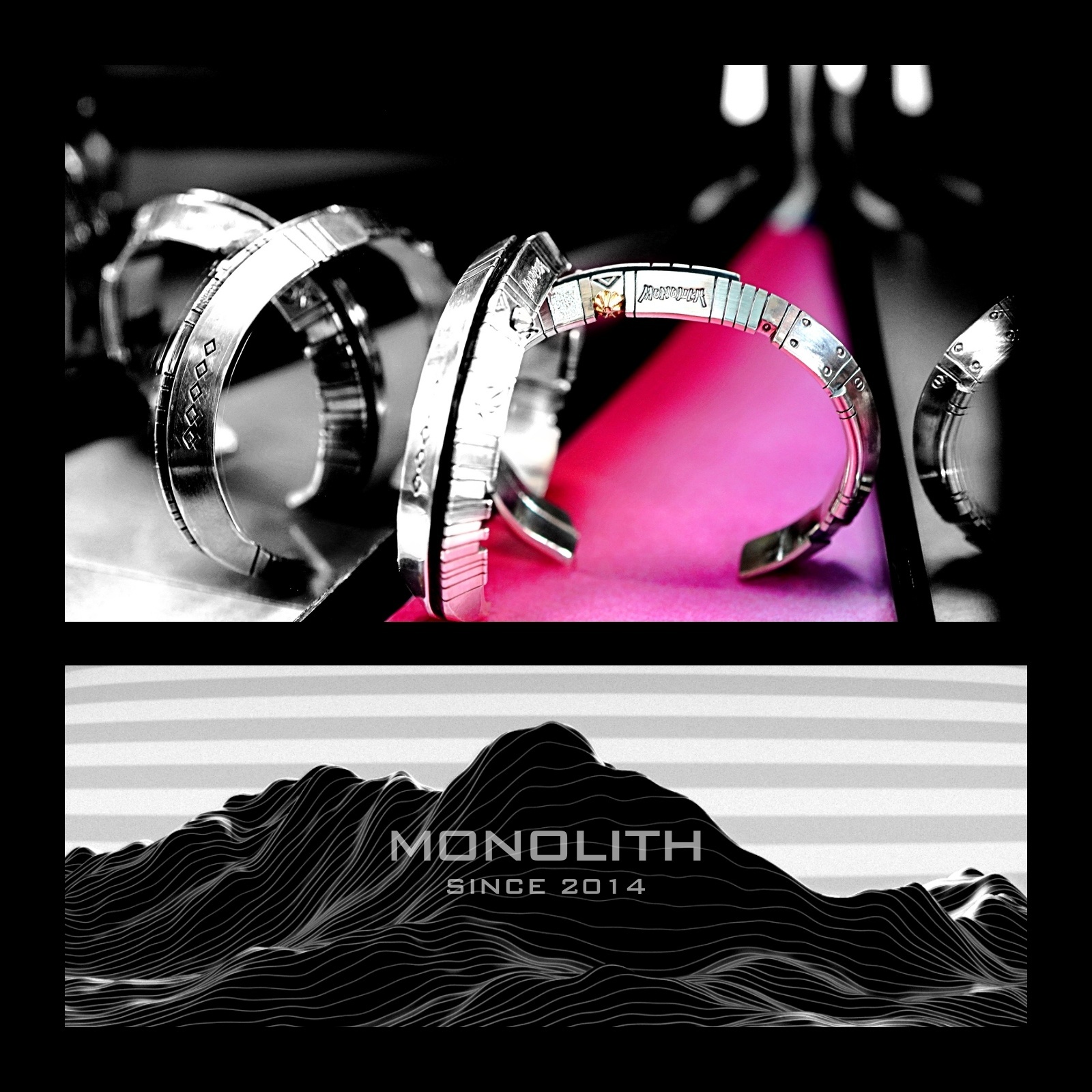 18K拼接幾何打印【手環】