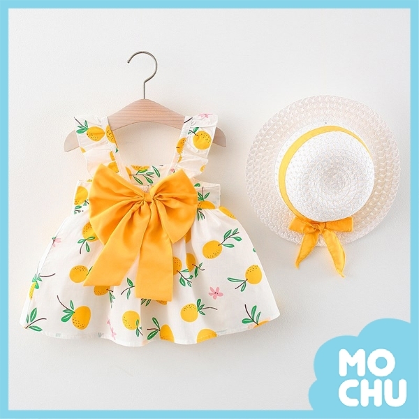 香甜水果洋裝＋帽子(三色)