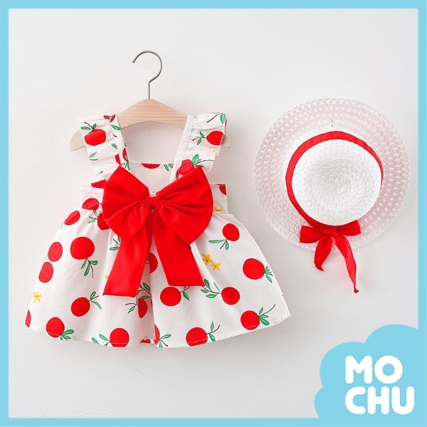 香甜水果洋裝＋帽子(三色)