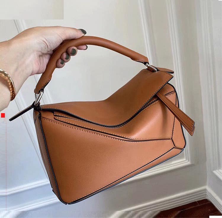 幾何拼接 真皮方包 (多色)