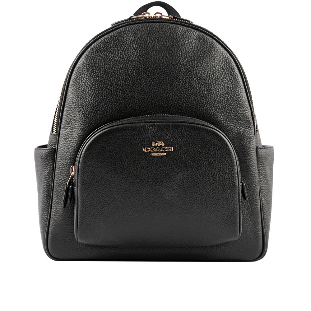 【COACH】Court 荔枝皮革口袋後背包