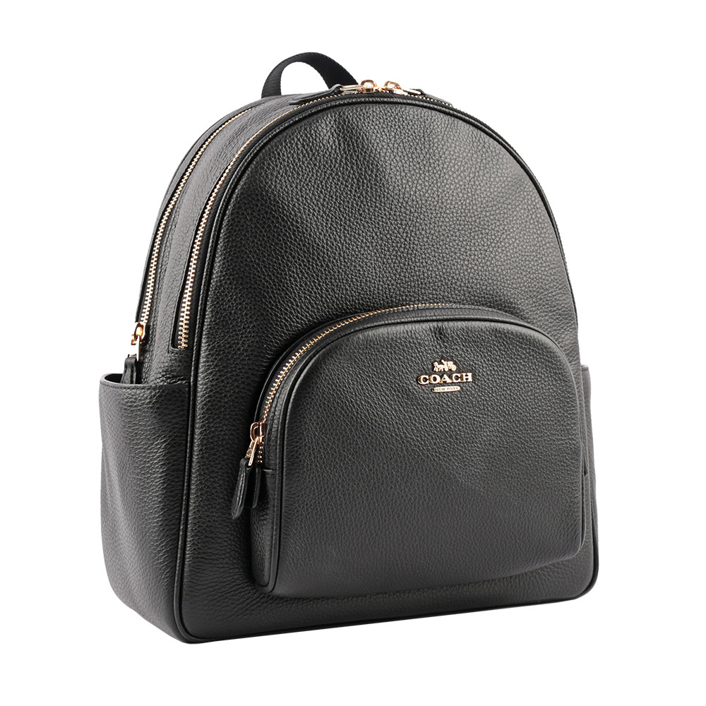 【COACH】Court 荔枝皮革口袋後背包