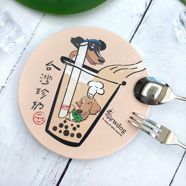 【汪來汪趣 wdog】台灣珍奶 臘腸 陶瓷吸水杯墊