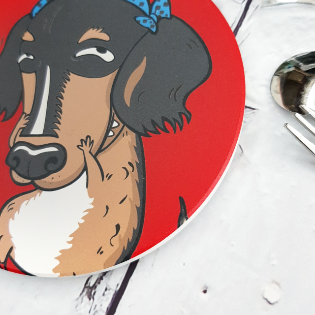 【汪來汪趣 wdog】臘腸吉兒 陶瓷吸水杯墊