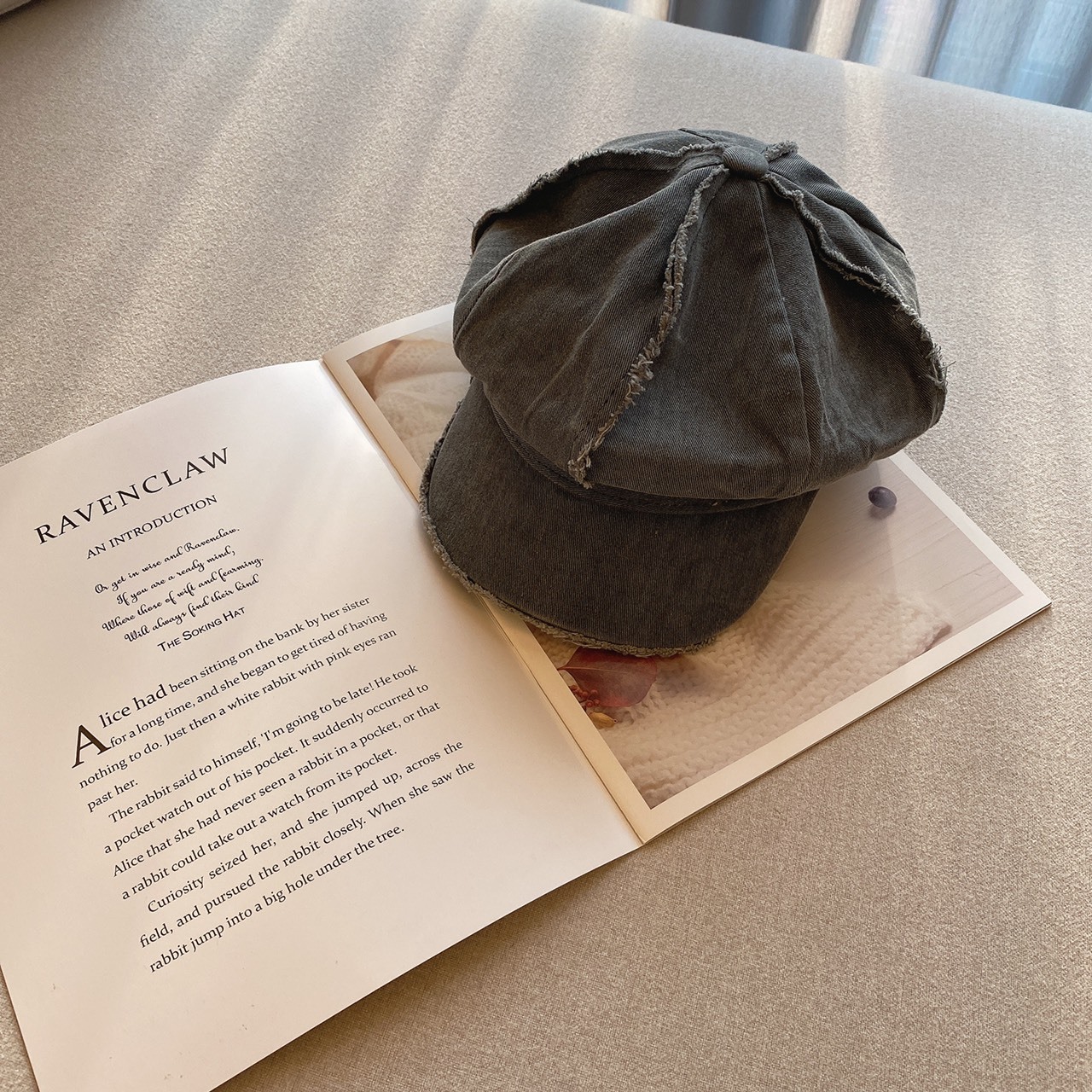 刷舊水洗報童帽/四色