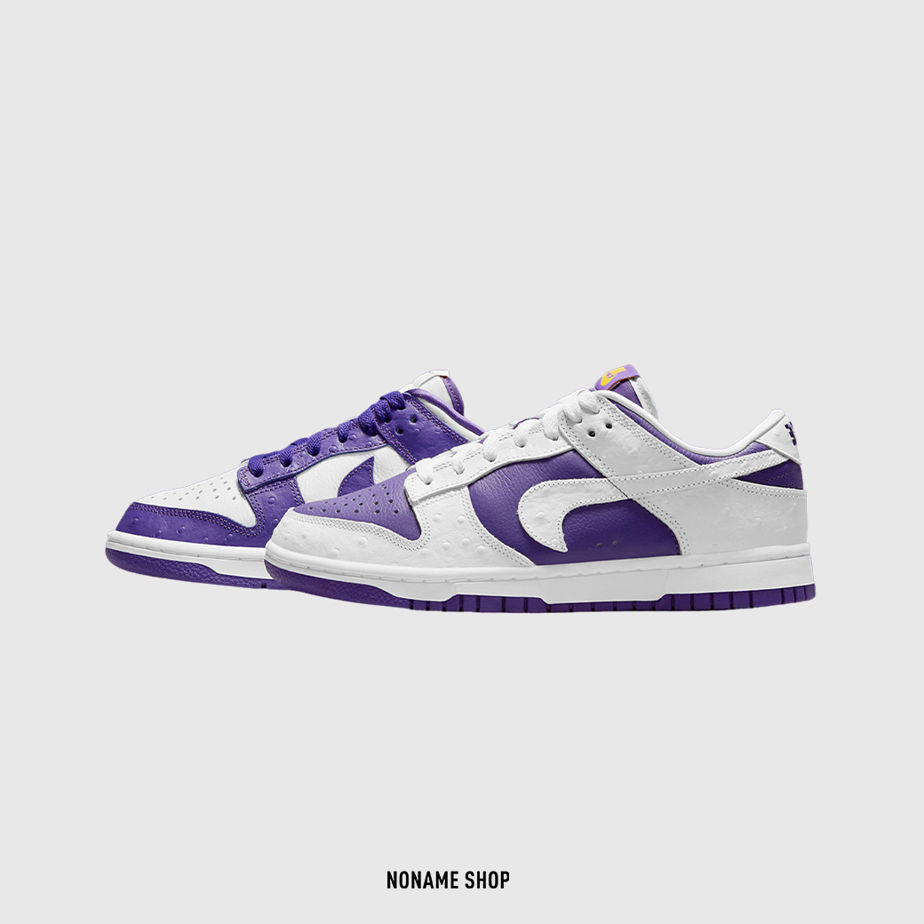 NIKE Dunk Low " Flip The Old School " 白紫 陰陽 倒勾 鴕鳥皮 手撕 (女款)