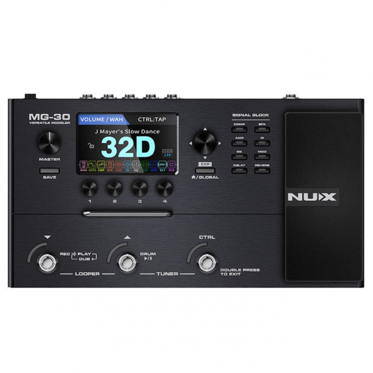 NUX MG-30 電吉他 綜合效果器 IR 破音 Loop 錄音介面 中文說明 贈變壓器 切換踏板