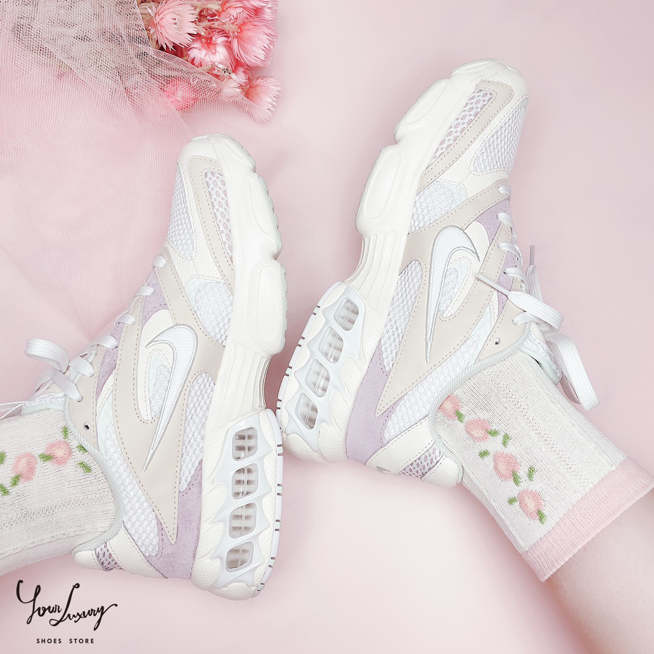 【Luxury】Nike Zoom Air Fire 粉米白 米白藍 女款 女鞋 老爹鞋 粉色 女生 韓國 正品