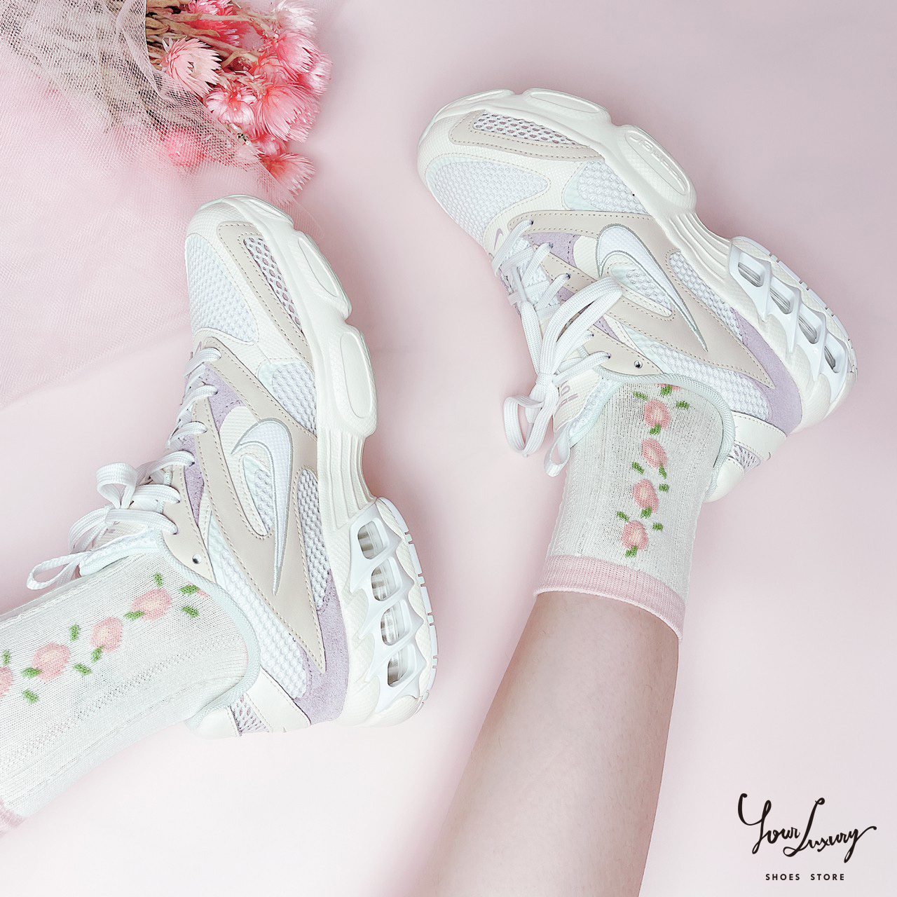 【Luxury】Nike Zoom Air Fire 粉米白 米白藍 女款 女鞋 老爹鞋 粉色 女生 韓國 正品