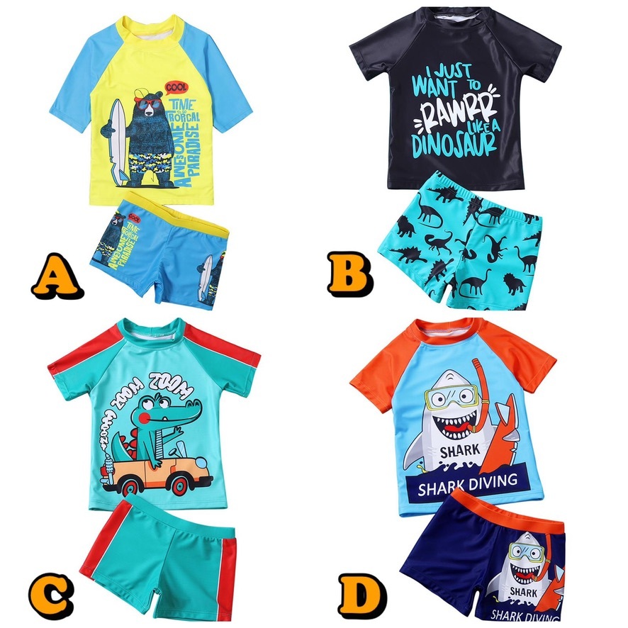 男童短袖泳衣2件套裝No.455