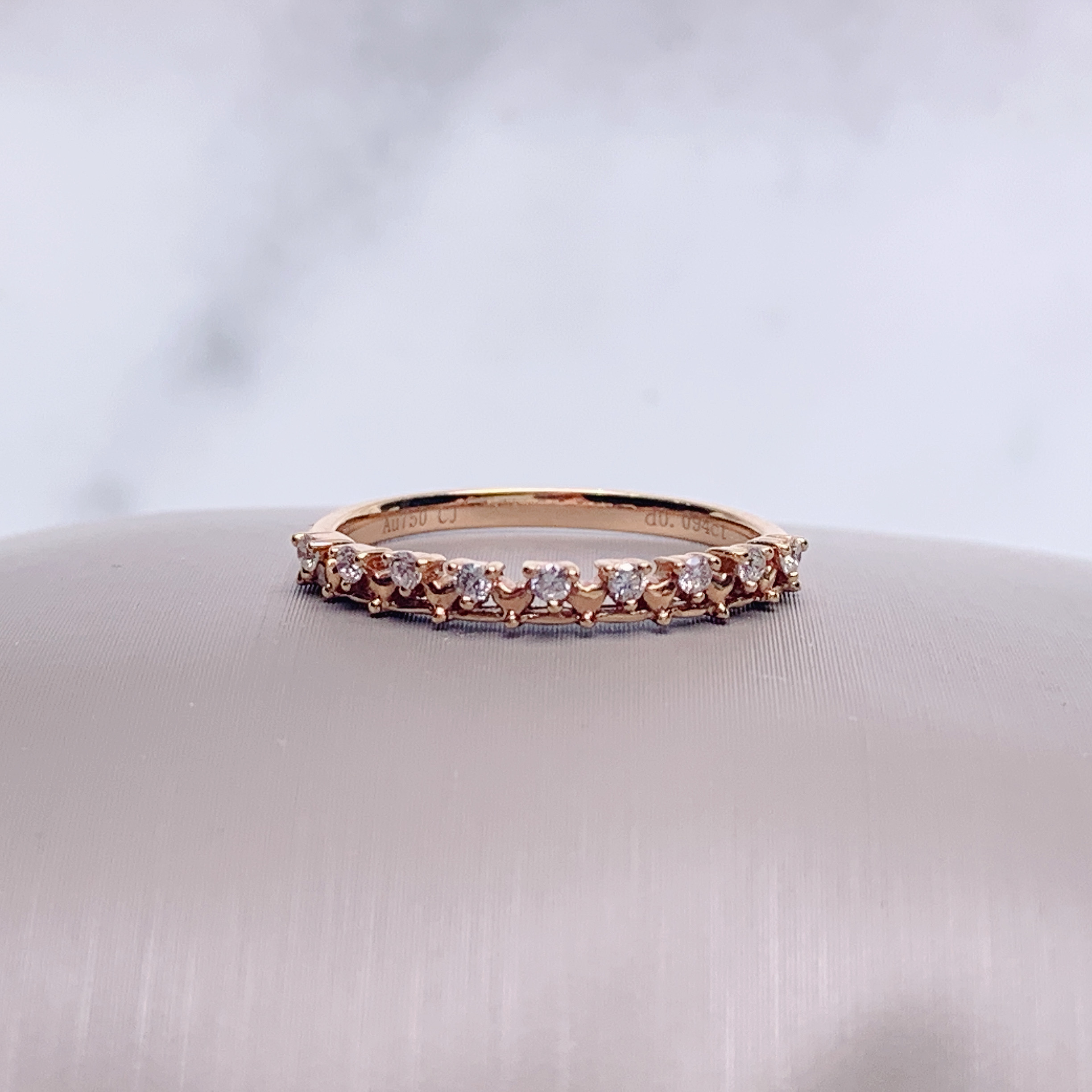 18K 玫瑰金鑽石戒指