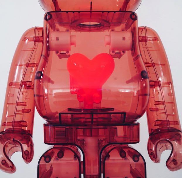 BE@RBRICK - Emotionally Unavailable Clear Red Heart 1000％ EU 紅心