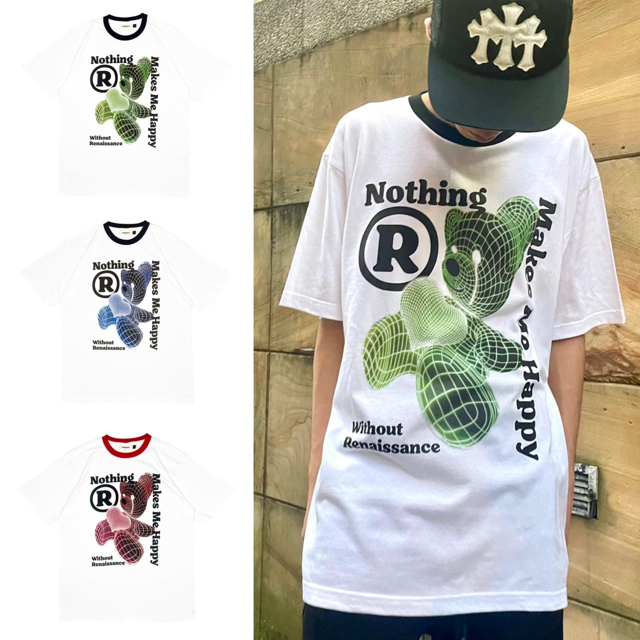 RENAISSANCE® 傷心小熊 螺紋 短袖 T “ Sad bear Tee “