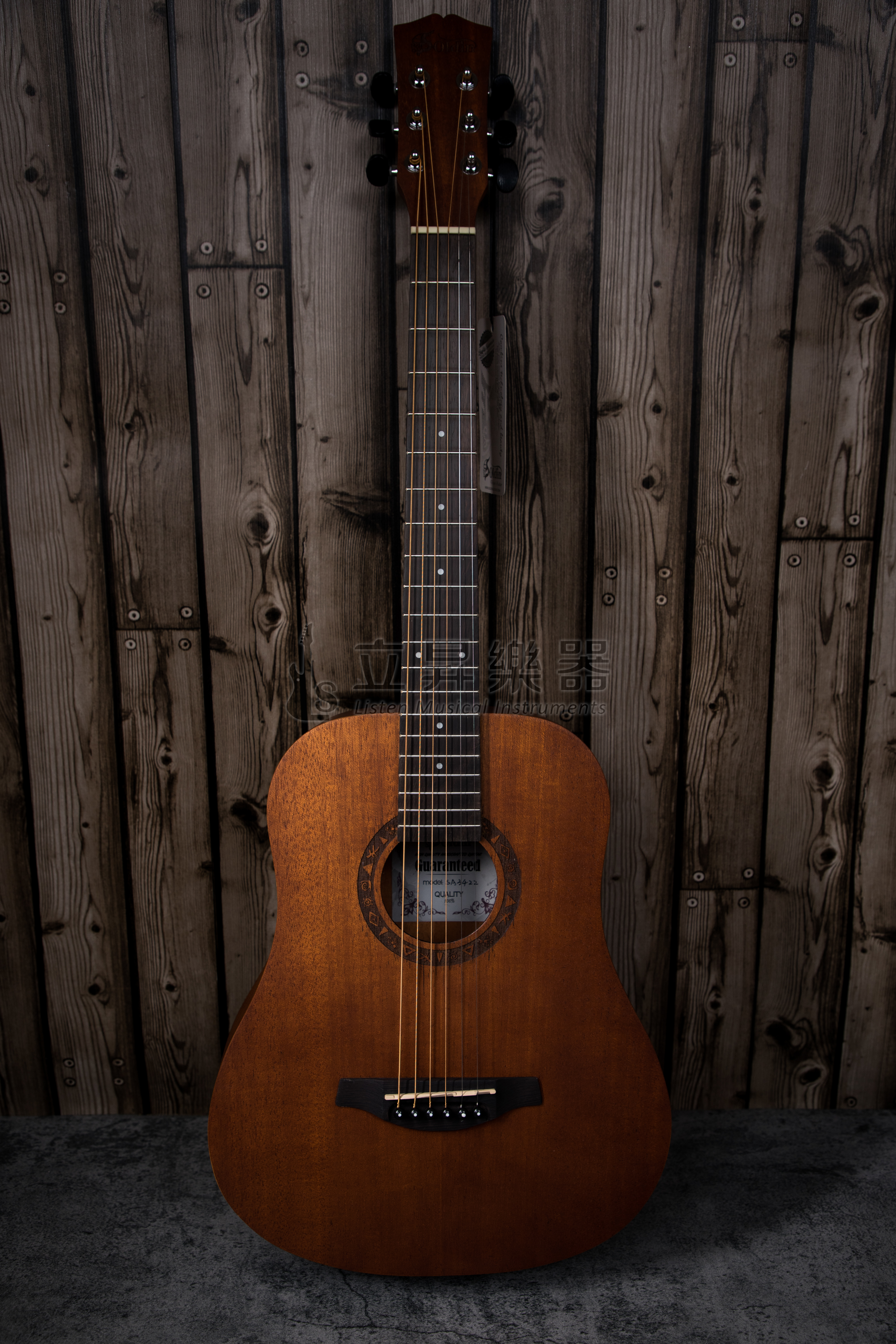 Soldin SA-3422NS 全桃花心木 34吋 旅行木吉他 旅行吉他 (附琴袋、配件)