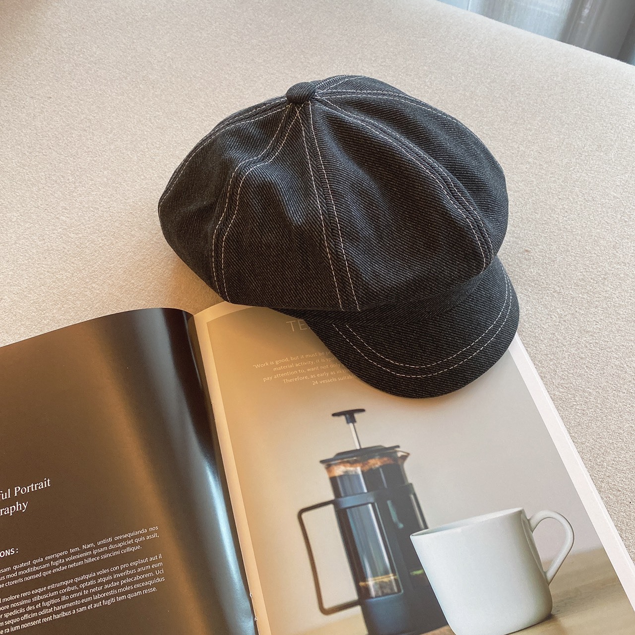 車線報童帽/三色