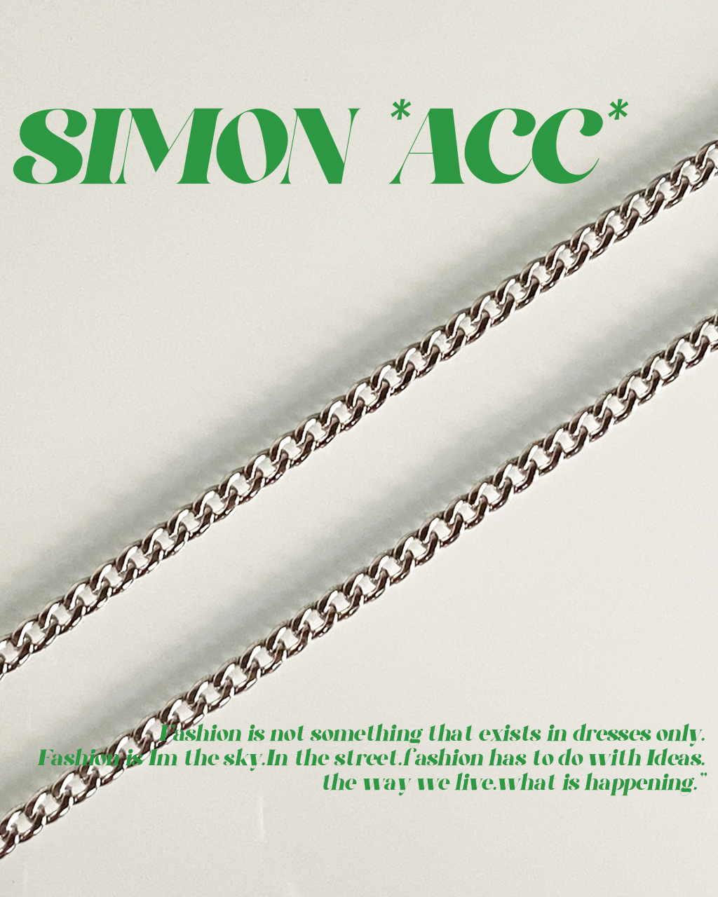 SIMON *acc* 醫療鋼 細 古巴 項鍊