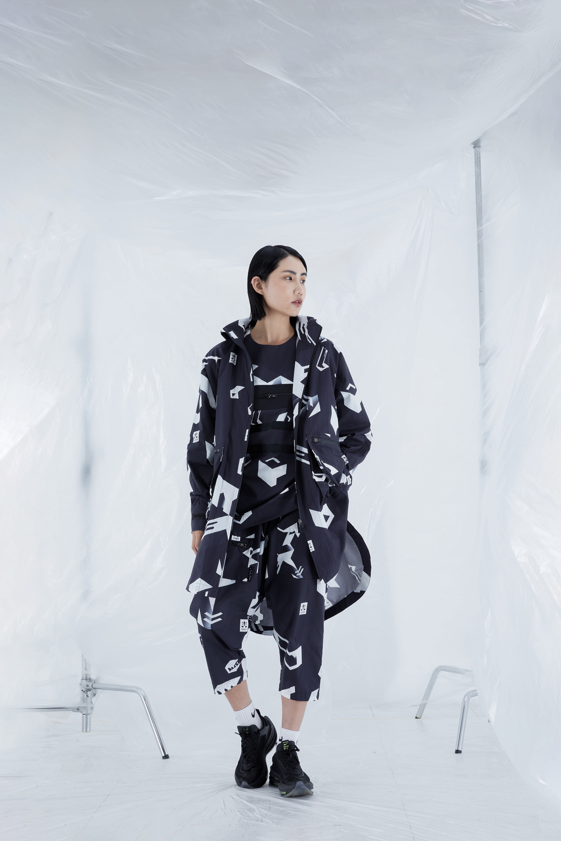 立體口袋撲面大風衣 - 炎上