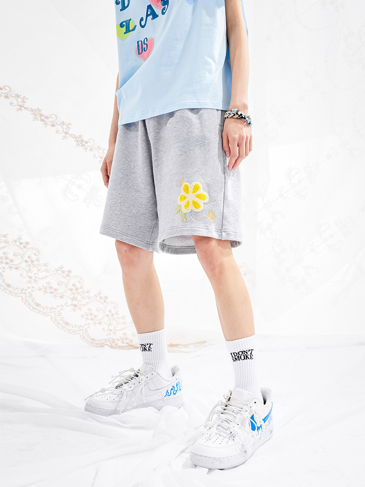 I DON’T SMOKE  蝴蝶 花朵 毛巾繡 五分 短褲 DONSMOKE Don’t Smoke