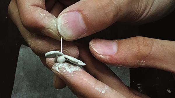 初階課程 造型 小花團耳針